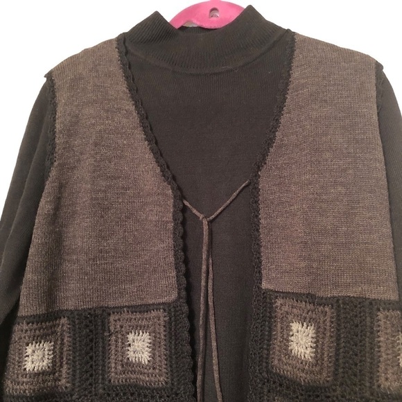 Nina Leonard Sweater Dress with Vest - Picture 6 of 13